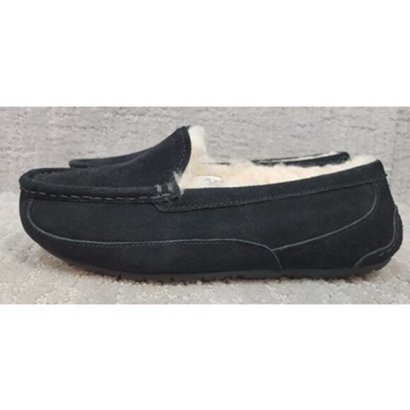 Ugg Womens Size 4MBlack Suede Slip On Flat Shearling Loafer Shoes.NEW - Picture 4 of 12